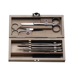 Dissecting set, 9-parts in wooden case