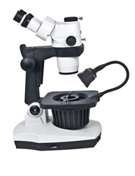 Motic GM-168 6:1 Zoom trino stereo microscope with gemmology tilting base