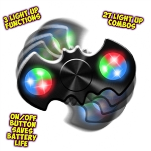 Spinz Gotham Bat Flashing Fidget Spinner (12 pc display)