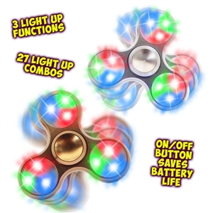 Spinz Metallic Chrome & Gold Flashing Fidget Spinner (12 pc display)