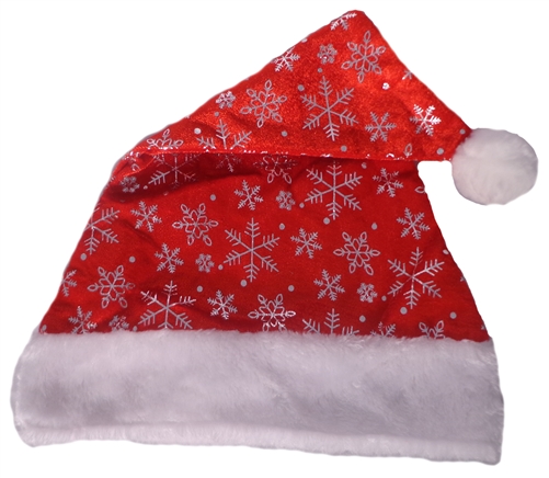 Snowflake Print Santa Hats