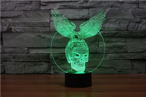 Laser Lamp - Eagle with Skull