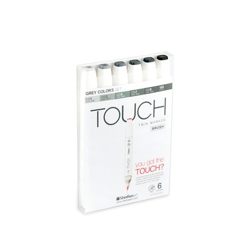 ShinHan TOUCH TWIN 6 BRUSH MARKER SET [Grey Colors]