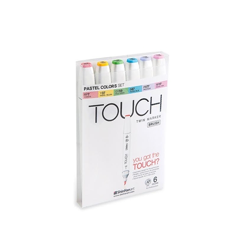 ShinHan TOUCH TWIN 6 BRUSH MARKER SET (Pastel Colors)