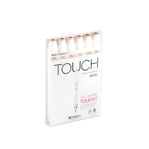 ShinHan TOUCH TWIN 6 BRUSH MARKER SET [Skin Tones A]