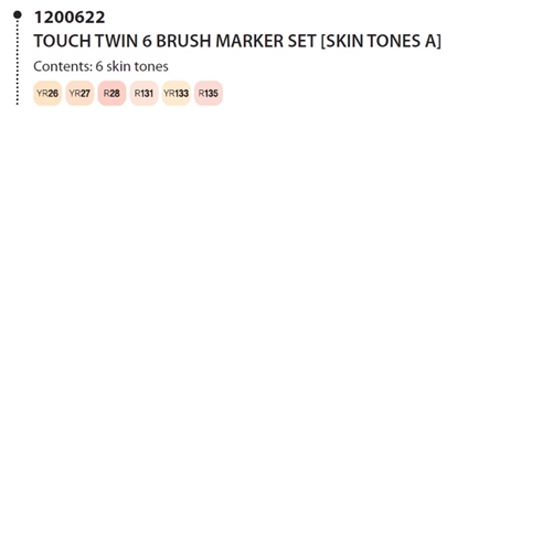 Touch Twin Brush Marker 6-set Skin Tones A