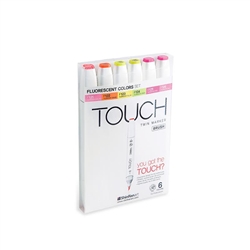 ShinHan TOUCH TWIN 6 BRUSH MARKER SET (Fluorescent)