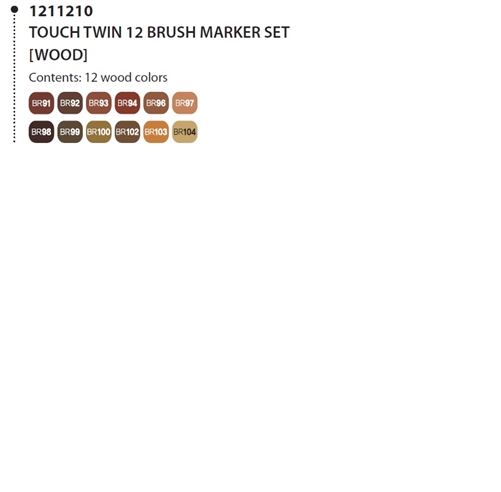 ShinHan TOUCH TWIN 12 BRUSH MARKER SET [Warm Grey]