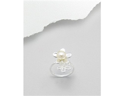 Fresh Water Pearl Flowers Sterling Silver Ring