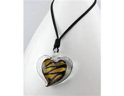 Glass Heart Pendant Necklace