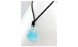 Light Blue Starburst Glass Drop Necklace