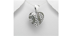 Marcasite Sterling Silver Heart Necklace