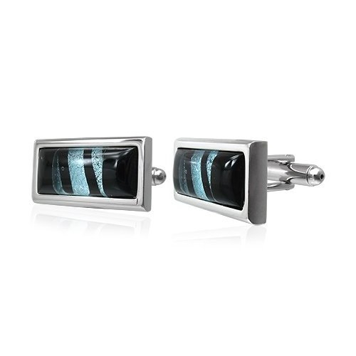 Two Tone Silver Stainless Steel Cufflinks