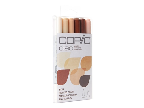 Copic Ciao 6pc Skin Portrait Set Kit - Skin Colors 6 piece skin tone marker set