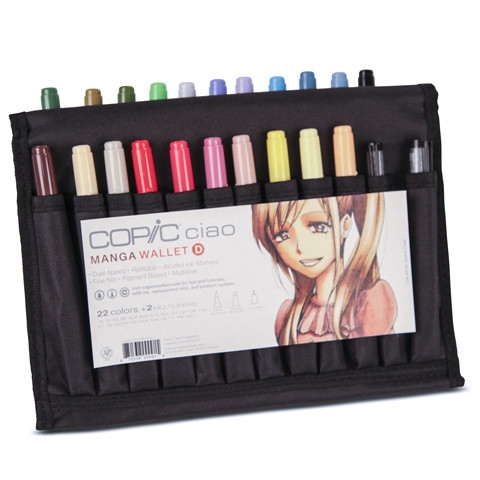 Copic Ciao Wallet Set D - 22 Colors + 2 Multiliners