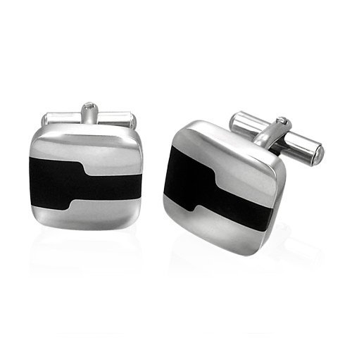 Square Two Tone Stainless Steel Cufflinks