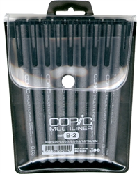 Copic Multiliner Inking Pens Set B-2 BLACK waterproof pigment ink drawing pens