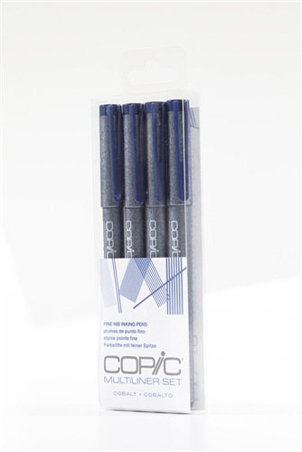 Copic Multiliner Inking Pens 4 Piece COBALT Set