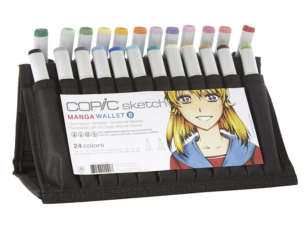 Copic Sketch Markers: 24 Color Manga Wallet Set B