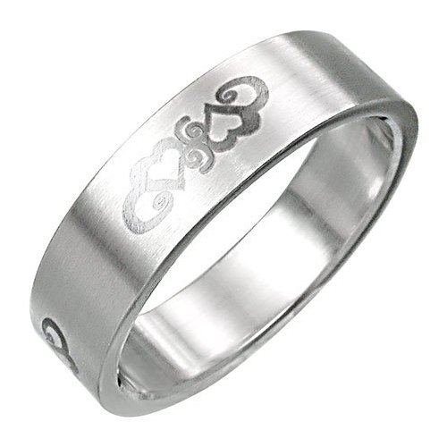 Two Hearts Promise Band Stainless Steel Ring-10