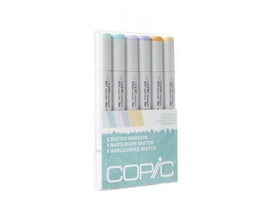 Copic Sketch Set of 6 Markers - Pale Pastels