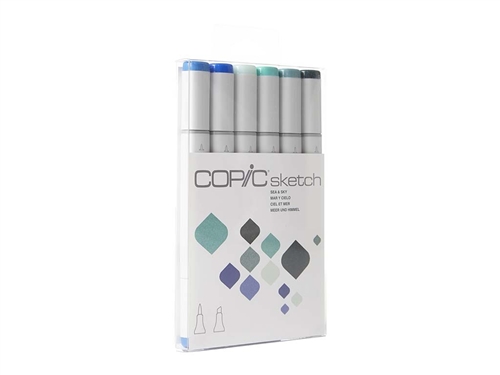 Copic Sketch Set of 6 Markers - Sea and Sky