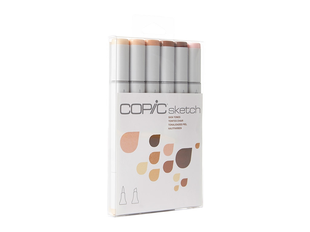 Copic Sketch Set of 6 Markers - Portrait Skin Tones 1 Skin Tones 1 Colors  Included: E000
