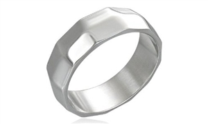 Rectangle Indents Stainless Steel Ring - 9