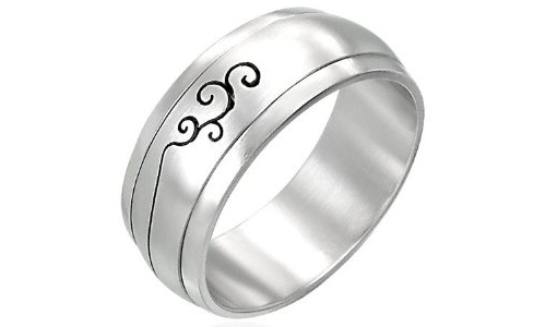 Tribal Cut Out Stainless Steel Ring-13