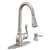 Moen CA87003SRS Kitchen Faucet, 1.5 gpm, 1-Faucet Handle, Metal, Stainless Steel, Deck Mounting, Lever Handle