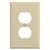 WALL PLATE MID-SIZ 1GANG IVORY - Case of 25