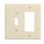 Eaton Wiring Devices PJ126V-SP-L Combination Wallplate, 4-7/8 in L, 4-15/16 in W, 2 -Gang, Polycarbonate, Ivory