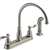 Delta Windemere Series 21996LF-SS Kitchen Faucet with Side Sprayer, 1.8 gpm, 2-Faucet Handle, Plastic, Stainless Steel