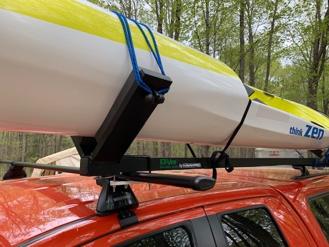Custom Design Double wide V's EZ-Vee Kayak, surfski or OC Roof Rack System  from KayakPro with stronger 7' Bar, the best V-bars on the market, buy now  at Paddle Dynamics.