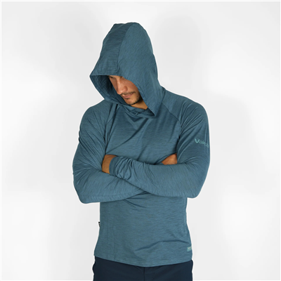 "SALE" Vaikobi UV Ocean Tech Long Sleeve Hooded Top - Ocean Blue, Buy at Paddle Dynamics