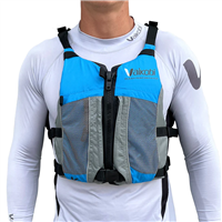 SALE, VAIKOBI V3 OCEAN RACING PFD LIFE JACKET - FLURO CYAN/GREY  at Paddle Dynamics