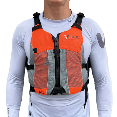 SALE,  VAIKOBI V3 OCEAN RACING PFD LIFE JACKET - FLURO ORANGE/GREY  at Paddle Dynamics