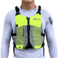 SALE,  VAIKOBI V3 OCEAN RACING PFD LIFE JACKET - FLURO YELLOW/GREY  at Paddle Dynamics