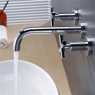 Paros Wall Mount Double Handle Hospitality Bathroom Sink Faucet