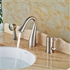 Laconian Brushed Nickel Hospitality Bathroom Sink Faucet with Handheld Shower