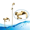 Hospitality Design Gold Shower With Hand Held Shower And Bathtub Faucet