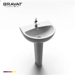 White Hotel Pedestal Rectangular Bathroom Sink by FonatnaShowers