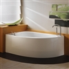 Contemporary White Corner 56 Gallons Bathroom Hotel Bathtub