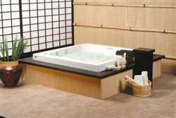 Japanese Style Square White Bathroom Luxury Design Hotel Bathtub