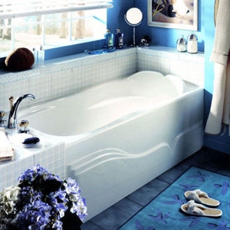 Corner New White Acrylic Rectangular Bathroom Luxury Hospitality Design Bathtub