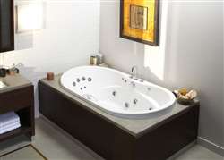 White Oval Drop-In Whirlpool 66" x 42" Bathroom Luxury Hospitality Design Bathtub 