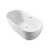 Acrylic Freestanding Oval White 59" x 28" x 23" Bathroom Luxury Hospitality Design Bathtub 