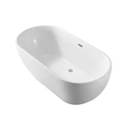 Acrylic Freestanding Oval White 59" x 28" x 23" Bathroom Luxury Hospitality Design Bathtub 