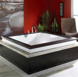 Japanese Acrylic Square 60" x 60" White Bathroom Luxury Hospitality Design Bathtub 