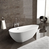 Acrylic Oval 55" x 29" x 23" White Freestanding Bathroom Luxury Hospitality Design Bathtub 